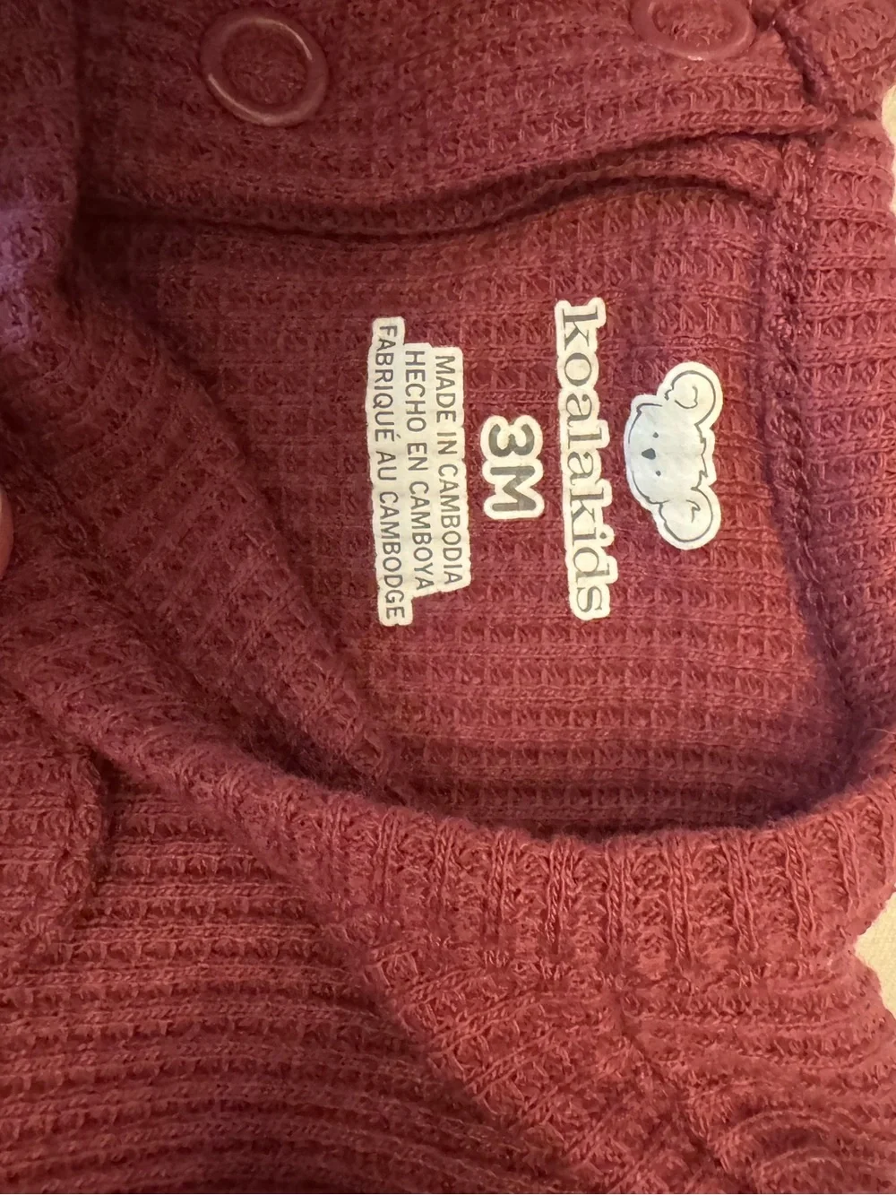 Koala Kids Baby Girl Flannel Two-Piece Set  Bundle- Burgundy & Red